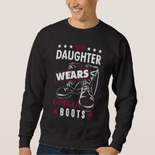 Sudadera Padre Ejército Mi Hija Usa Bots De Combate