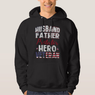 Sudadera Padre esposo protector héroe veterano padre de cam