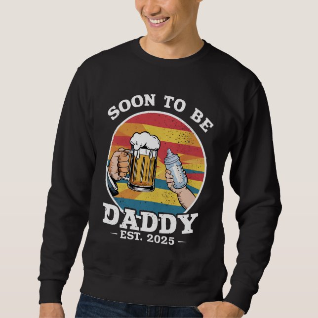 Sudadera Padre Pronto 2025 Primer Padre 2025 Retro (Anverso)