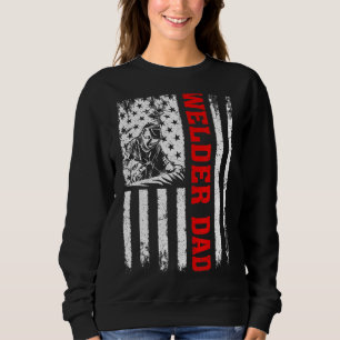 Sudadera Padre Soldador De La Bandera Estadounidense De Los