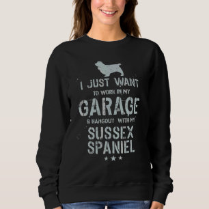 Sudadera Padre Sussex Spaniel Hombres Colgar Garaje