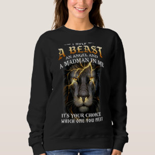 Sudadera Padre, Tengo Una Bestia, Un Ángel Y Un Madman.
