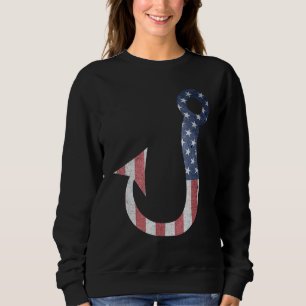 Sudadera Padres Día Bandera Pesca Fish Hook