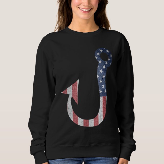 Sudadera Padres Día Bandera Pesca Fish Hook (Anverso)
