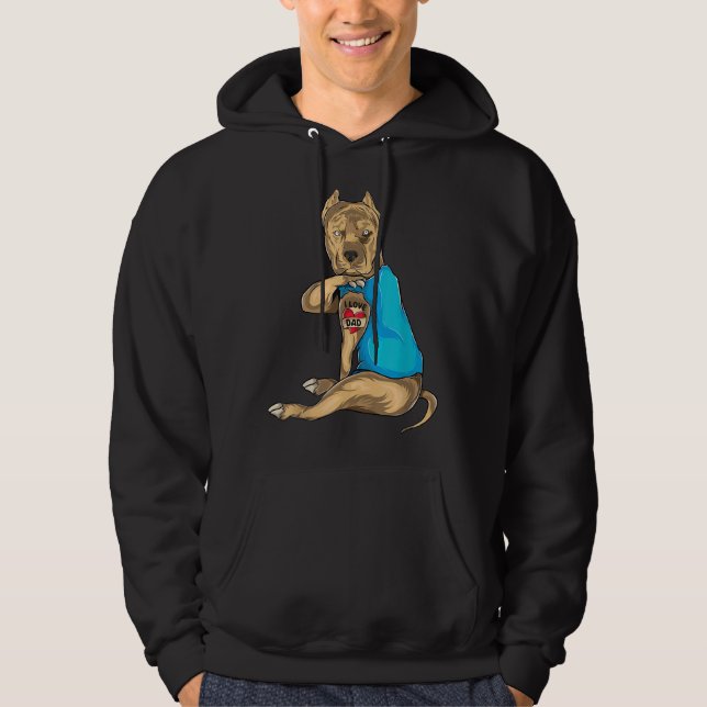 Sudadera Padres Día Papá Perro Gracioso Pitbull Amo Papá Es (Anverso)