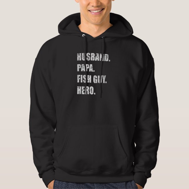 Sudadera Padres Padres Día Esposo Papa Fish Guy Hero (Anverso)