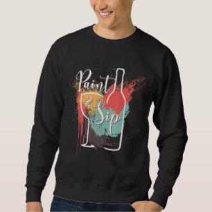 Sudadera Paint And Sip Fiesta Ropa De Noche Vino Y Vela