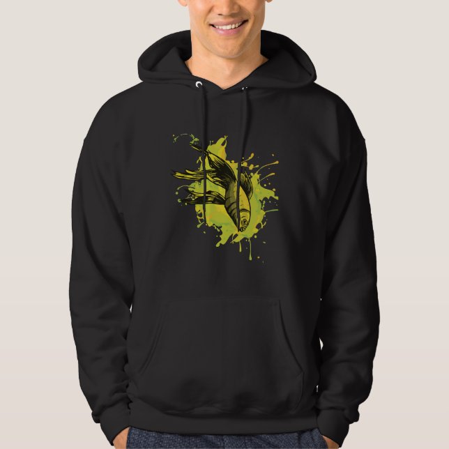 Sudadera Paint Fish Black (Anverso)