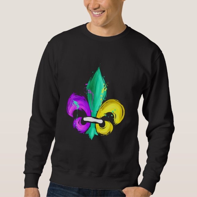 Sudadera Painted Purple Green And Golden Fleur De Lis For M (Anverso)