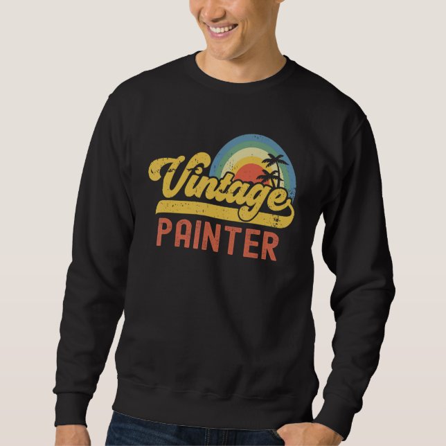 Sudadera Painter Vintage Sunset Profession Retro Job Title (Anverso)