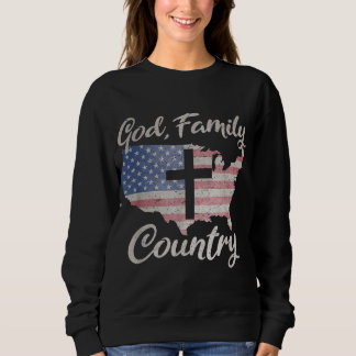 Sudadera PAÍS DE DIOS FAMILIARES Cruz Cristiana Vintage USA