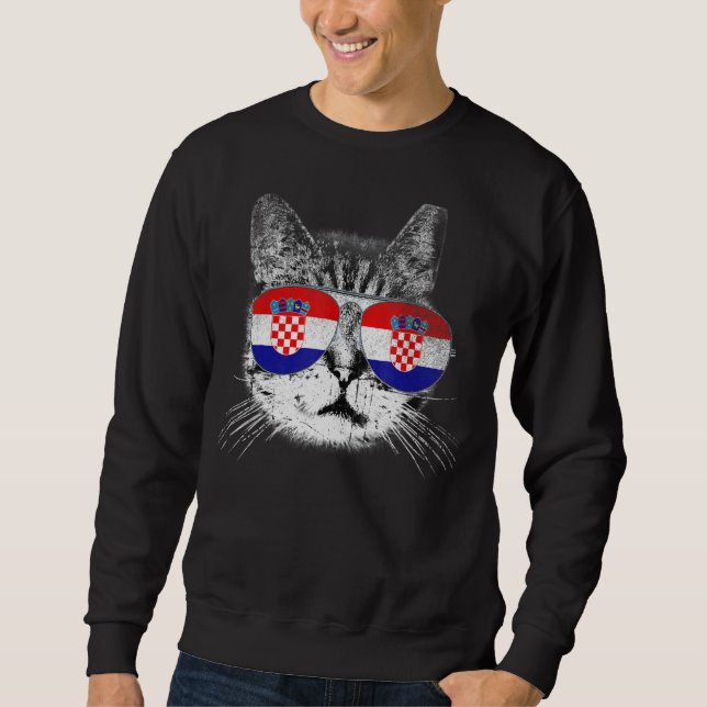 Sudadera País de la bandera croata provoca orgullo de gato (Anverso)