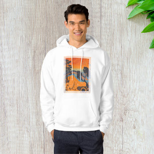 Sudadera Paisaje abstracto del bosque del atardecer retro