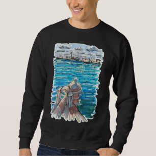 Sudadera Paisaje acuático sereno en San Juan de Ulua, Verac