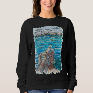 Sudadera Paisaje acuático sereno en San Juan de Ulua, Verac