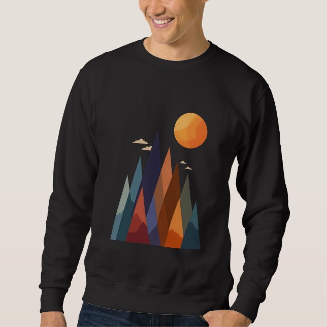 Sudadera Paisaje con montañas y sol (Anverso)