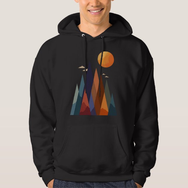Sudadera Paisaje con montañas y sol (Anverso)