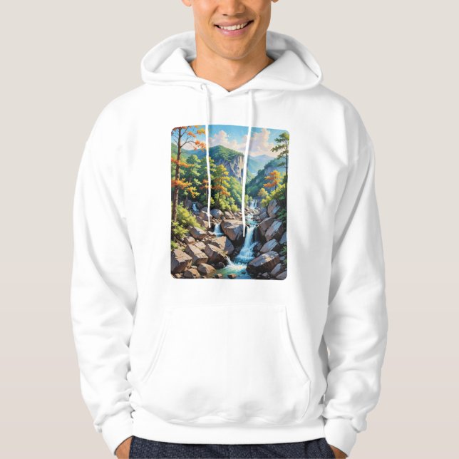 Sudadera Paisaje de la cascada de Serene Mountain (Anverso)