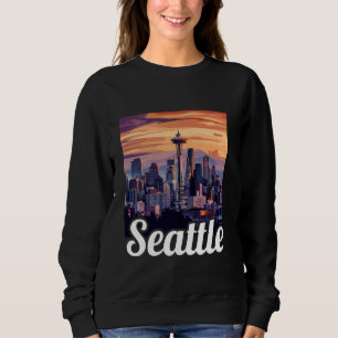 Sudadera Paisaje de la línea de la línea de la costa de Sea
