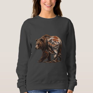 Sudadera Paisaje de oso caminando en la naturaleza