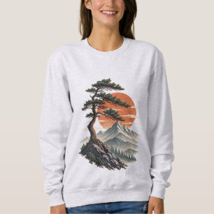 Sudadera Paisaje del atardecer en la montaña de pino azotad