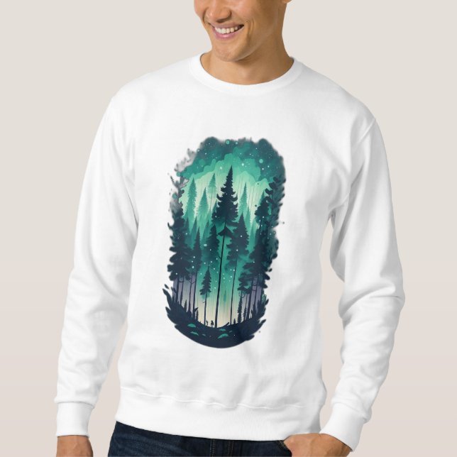 Sudadera Paisaje del bosque de pinos (Anverso)