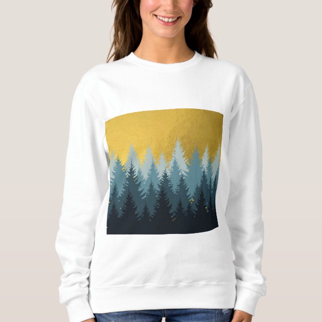 Sudadera Paisaje dorado de los árboles forestales (Anverso)