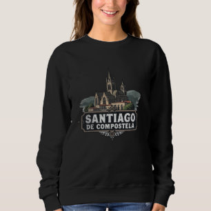 Sudadera Paisaje Retro Santiago de Compostela Recuerdo Anti