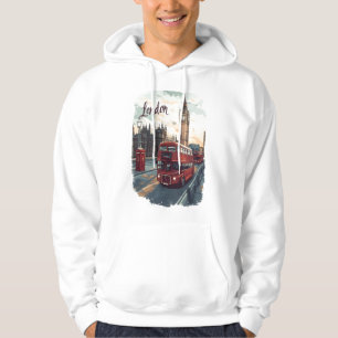 Sudadera Paisaje urbano de Londres con autobús de dos pisos