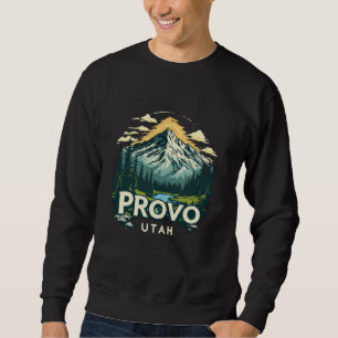 Sudadera Paisaje urbano del atardecer de la montaña vintage