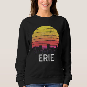 Sudadera Paisaje urbano vintage de Erie, Pennsylvania retro
