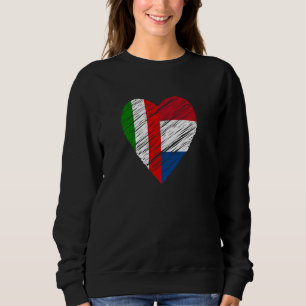 Sudadera Países Bajos Italia Corazón Bandera Italiana Bande