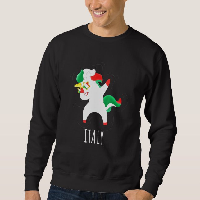 Sudadera Países Banderas Unicornio S Dabbing Unicorn Italia (Anverso)