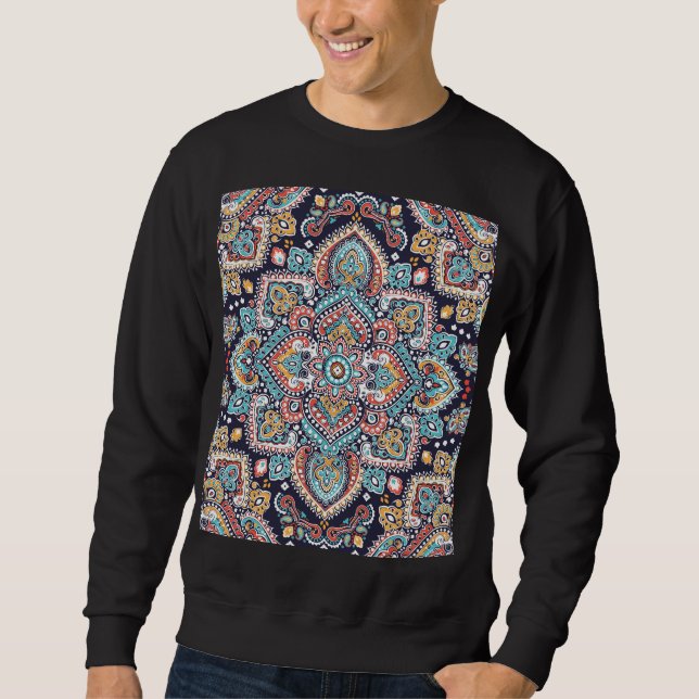 Sudadera Paisley indio: Patrón de Mandala étnica (Anverso)