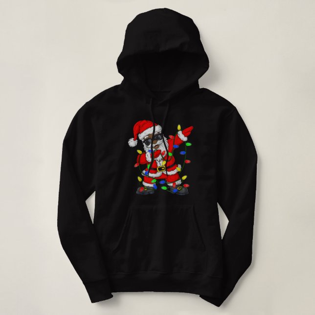 Sudadera Pajam Navidades de Papá Noel afroamericano (Diseño del anverso)