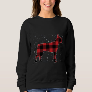 Sudadera Pajamas de Red Plaid Buffalo Boston Terrier Navida