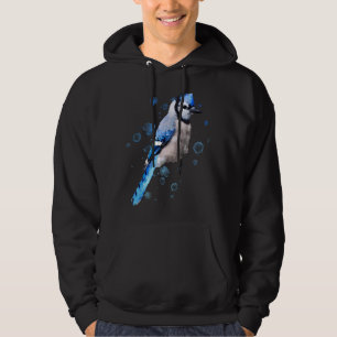 Sudadera Pájaro azul arrendajo acuarela artístico animal ar