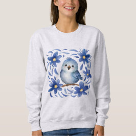 Sudadera Pájaro azul con flores