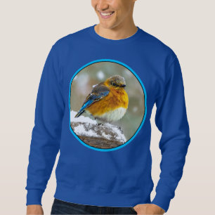 Sudadera Pájaro azul oriental en nieve - Fotografía origina