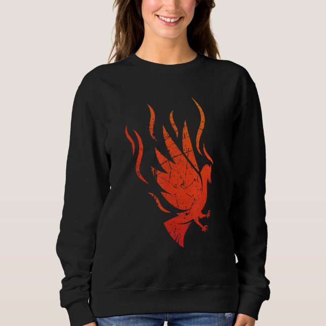 Sudadera Pájaro de Fuego Fénix Flames Mitémico (Anverso)