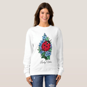 Sudadera Pájaro De Ladybird Acuarela Con Flores Salvajes Az