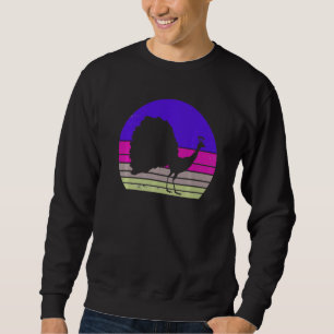 Sudadera Pájaro de silueta de pavo real retro de pavo real
