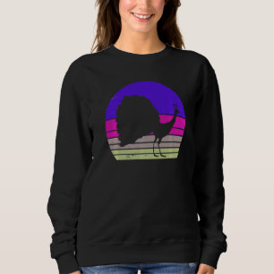Sudadera Pájaro de silueta de pavo real retro de pavo real