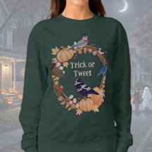 Pájaro Halloween Truco o Tuit Verde
