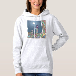 Sudadera Pájaro morado tiki con luna llena Hoodie