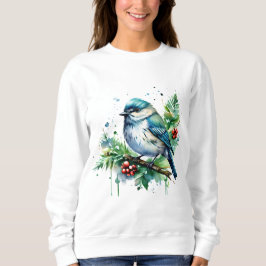 Sudadera Pájaros pequeños y verdes Navidades