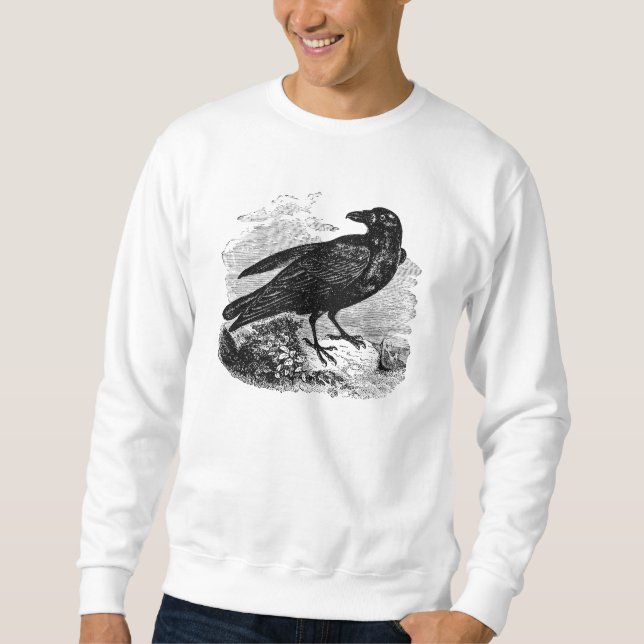 Sudadera Pájaros personalizados cuervo del pájaro del negro (Anverso)