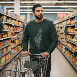 Sudadera Palabra en la nube del mapa libre de Gaza