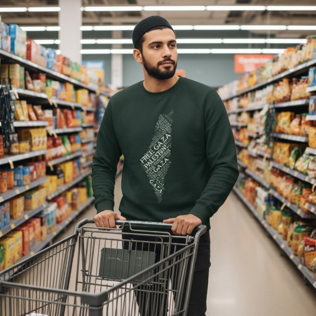 Sudadera Palabra en la nube del mapa libre de Gaza (Subido por el creador)