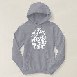 Sudadera Palabra motivadora diaria l texto gris lindo blanc